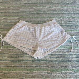 No Boundaries White Crochet Swim Coverup Shorts NWOT